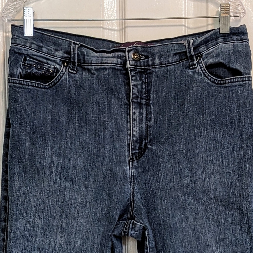 Gloria Vanderbilt Amanda Straight Leg Blue Demin Jeans Size 14 Missy